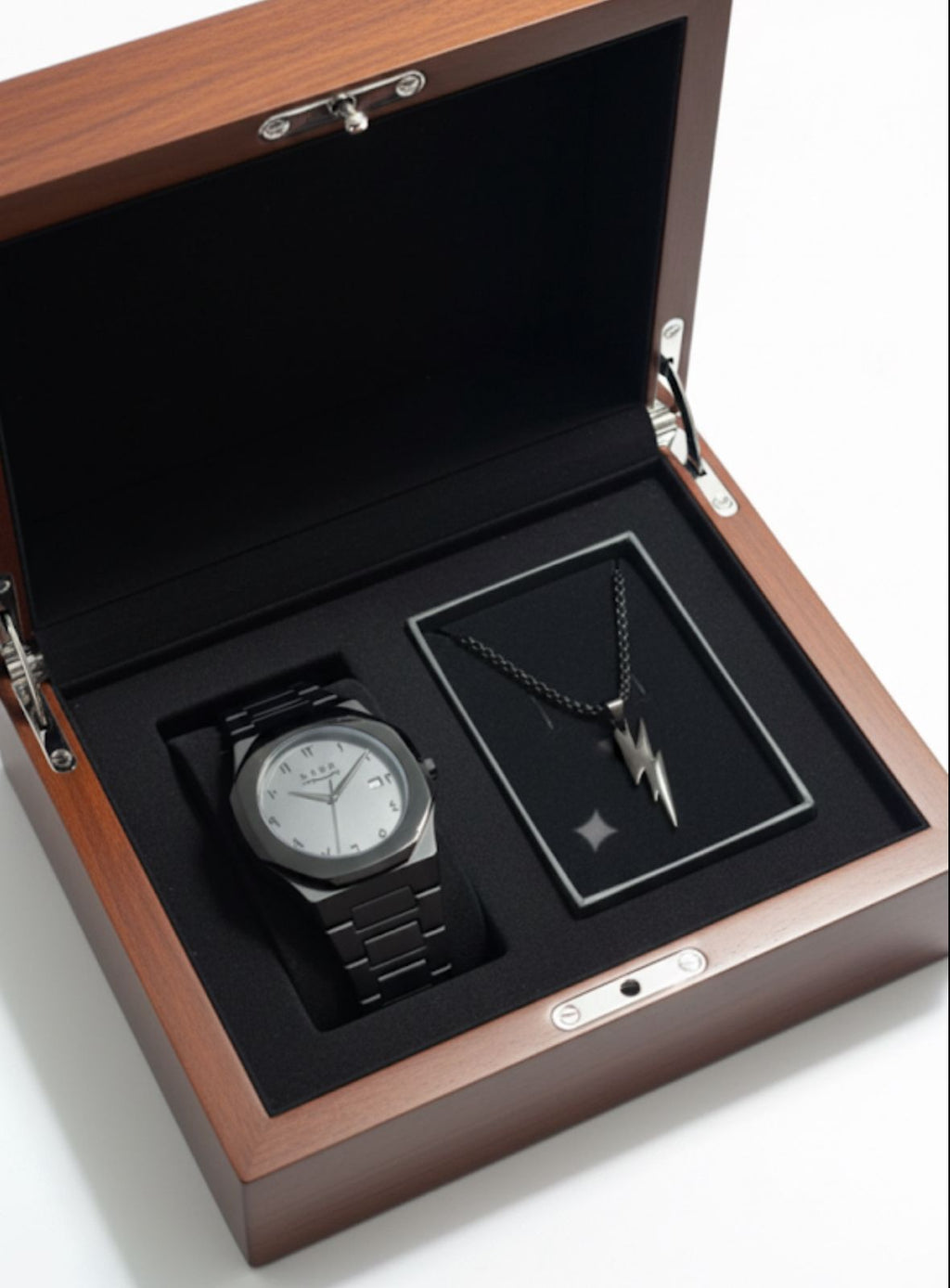 BLACK AURA WATCH AND LOCKET COMBO DEAL